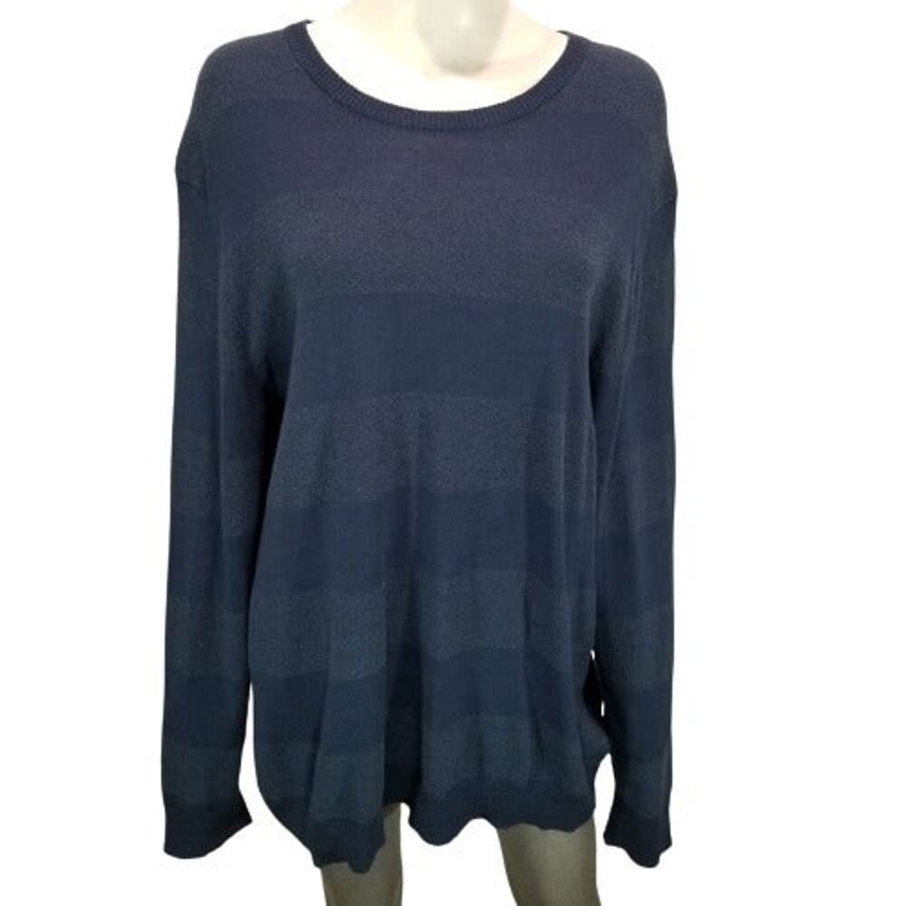 Tasso Elba Women's Navy Blue Striped Sweater, Size: XXL, New